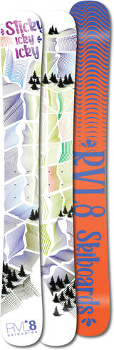 RVL8 2022 Rockered/Cambered Sticky Icky Icky Icky 104cm Skiboards